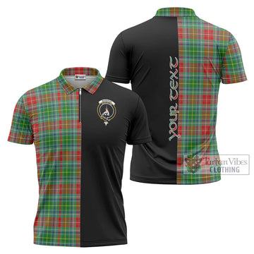 Muirhead Tartan Zipper Polo Shirt with Family Crest and Half Of Me Style Unisex - Tartan Vibes Clothing