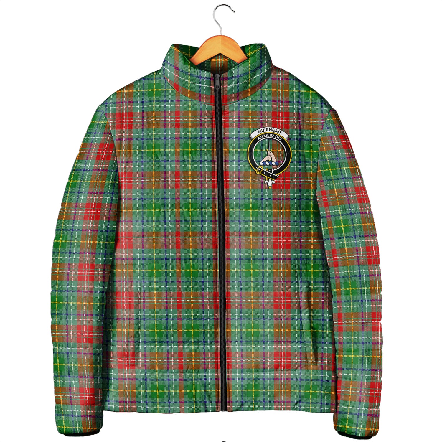 Muirhead Tartan Padded Jacket with Family Crest Men's Padded Jacket - Tartan Vibes Clothing