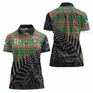 Muirhead Crest Tartan Women's Polo Shirt with New Zealand Silver Fern Half Style Women - Tartan Vibes Clothing