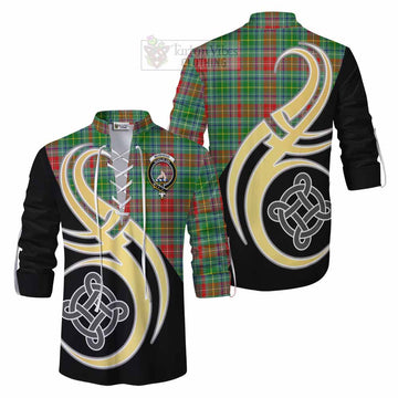 Muirhead Tartan Ghillie Kilt Shirt with Family Crest and Celtic Symbol Style Men - Tartan Vibes Clothing