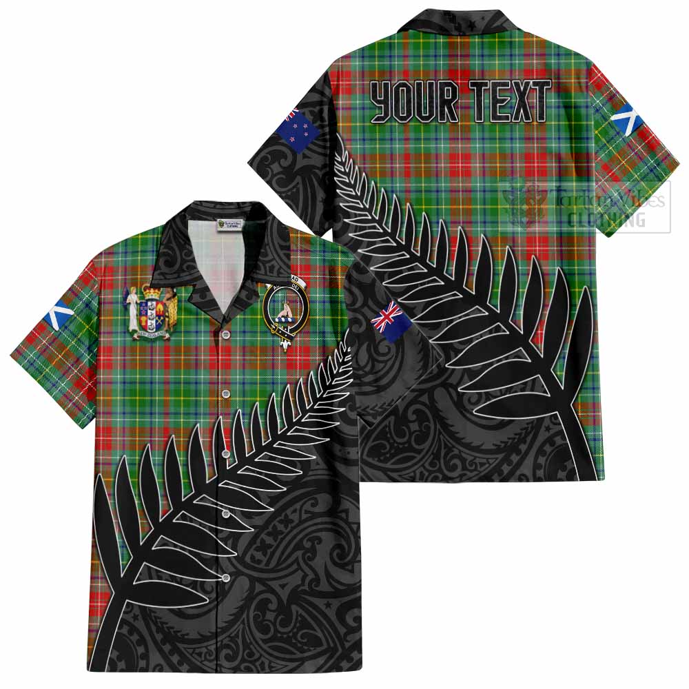 Muirhead Crest Tartan Hawaiian Shirt with New Zealand Silver Fern Half Style Kid - Tartan Vibes Clothing