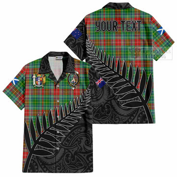 Muirhead Crest Tartan Hawaiian Shirt with New Zealand Silver Fern Half Style Kid - Tartan Vibes Clothing