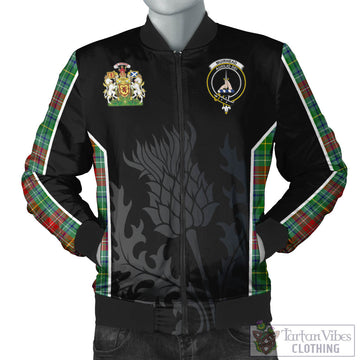 Muirhead Tartan Bomber Jacket with Family Crest and Scottish Thistle Vibes Sport Style