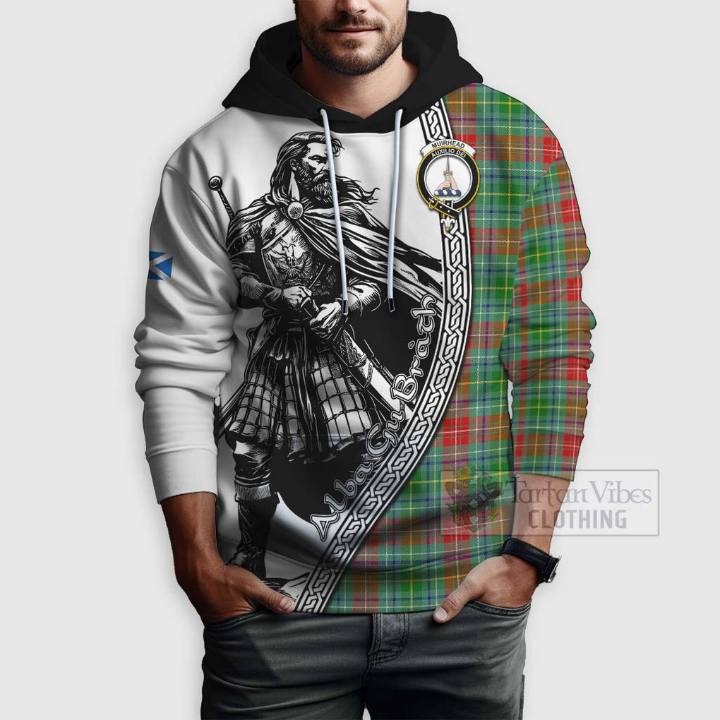 Muirhead Tartan Clan Crest Hoodie with Highlander Warrior Celtic Style - Tartan Vibes Clothing