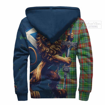 Muirhead Tartan Family Crest Sherpa Hoodie with Scottish Majestic Lion - Tartan Vibes Clothing