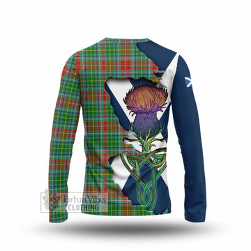 Tartan Vibes Clothing Muirhead Tartan Family Crest Long Sleeve T-Shirt Scottish Thistle Celtic Inspired