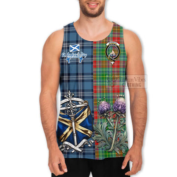 Muirhead Tartan Men's Tank Top Happy St. Andrew's Day Half Tartan Style - Tartan Vibes Clothing