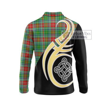 Muirhead Tartan Long Sleeve Polo Shirt with Family Crest and Celtic Symbol Style - Tartan Vibes Clothing