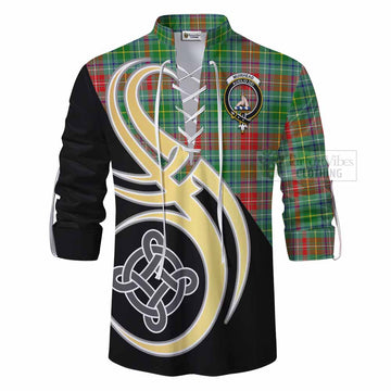 Muirhead Tartan Ghillie Kilt Shirt with Family Crest and Celtic Symbol Style - Tartan Vibes Clothing