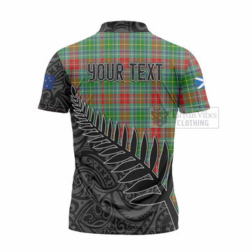 Muirhead Crest Tartan Zipper Polo Shirt with New Zealand Silver Fern Half Style - Tartan Vibes Clothing