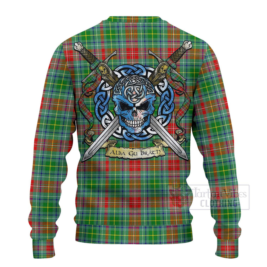 Muirhead Tartan Ugly Sweater with Family Crest Celtic Skull Style - Tartan Vibes Clothing