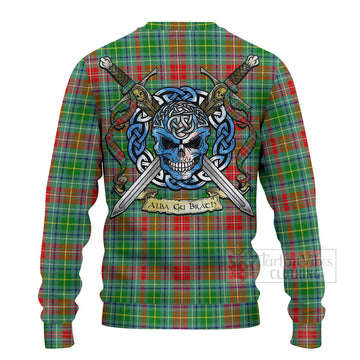 Muirhead Tartan Ugly Sweater with Family Crest Celtic Skull Style - Tartan Vibes Clothing
