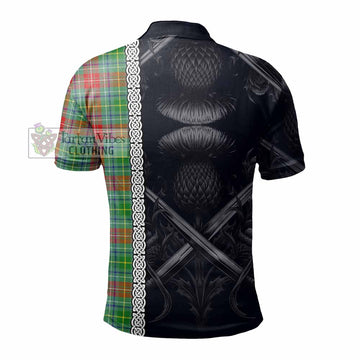 Muirhead Tartan Polo Shirt with Family Crest Cross Sword Thistle Celtic Vibes - Tartan Vibes Clothing
