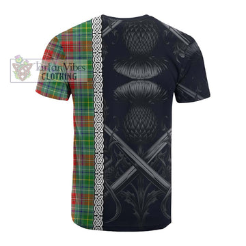 Muirhead Tartan Cotton T-shirt with Family Crest Cross Sword Thistle Celtic Vibes - Tartan Vibes Clothing
