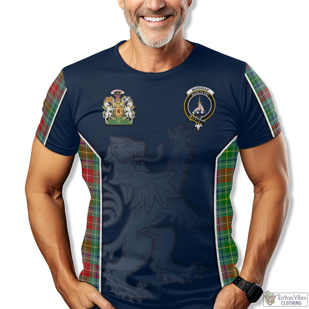 Tartan Vibes Clothing Muirhead Tartan T-Shirt with Family Crest and Lion Rampant Vibes Sport Style