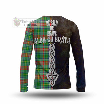 Muirhead Tartan Family Crest Long Sleeve T-Shirt Alba Gu Brath Be Brave Lion Ancient Style