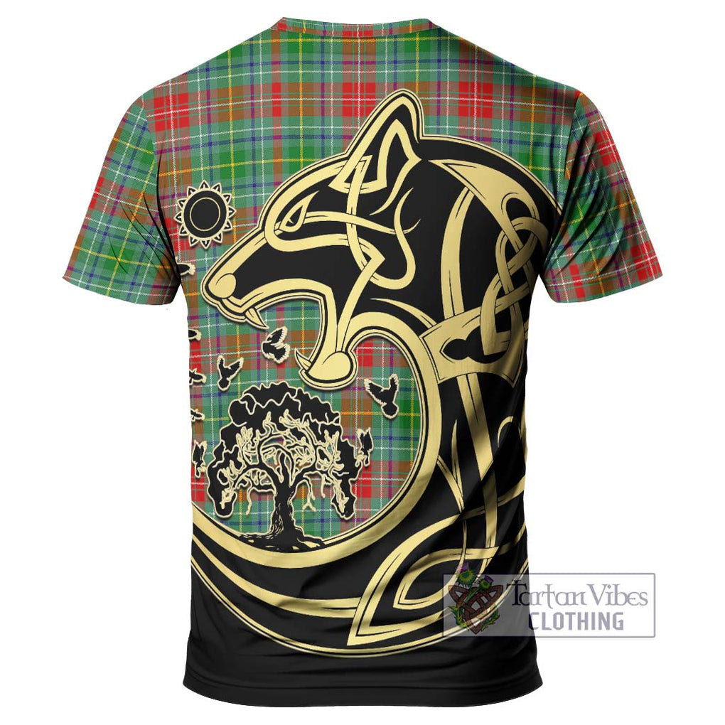 Muirhead Tartan T-Shirt with Family Crest Celtic Wolf Style - Tartan Vibes Clothing