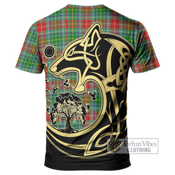 Muirhead Tartan T-Shirt with Family Crest Celtic Wolf Style - Tartan Vibes Clothing