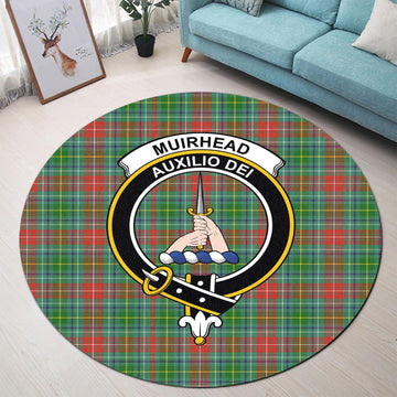 Muirhead Tartan Round Rug with Family Crest - Tartan Vibes Clothing
