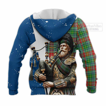 Muirhead Tartan Knitted Hoodie with Family Crest Scottish Bagpiper Vibes - Tartan Vibes Clothing