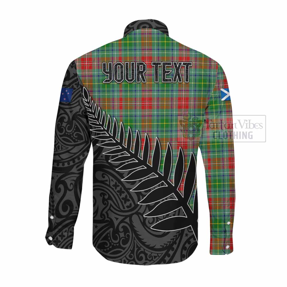 Muirhead Crest Tartan Long Sleeve Button Shirt with New Zealand Silver Fern Half Style Men's Shirt - Tartan Vibes Clothing