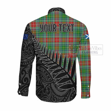 Muirhead Crest Tartan Long Sleeve Button Shirt with New Zealand Silver Fern Half Style Men's Shirt - Tartan Vibes Clothing