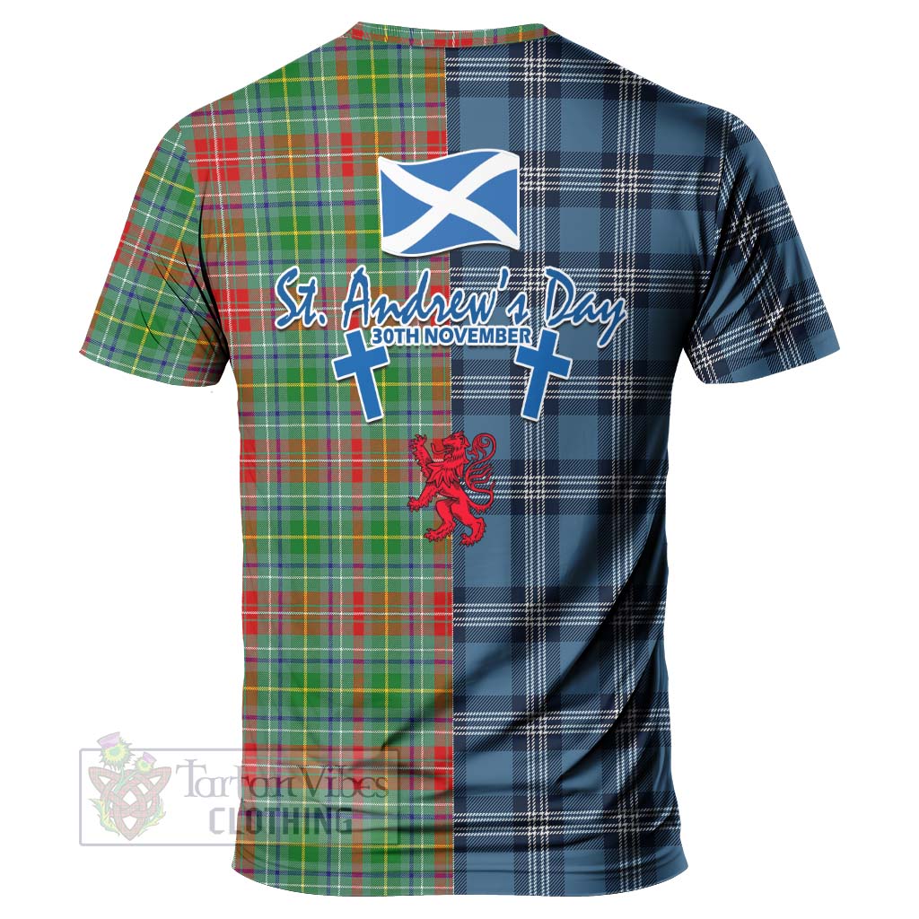 Muirhead Tartan T-Shirt Happy St. Andrew's Day Half Tartan Style - Tartan Vibes Clothing
