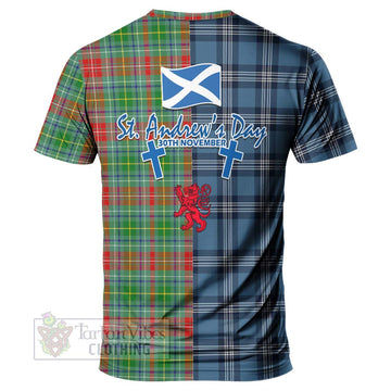 Muirhead Tartan T-Shirt Happy St. Andrew's Day Half Tartan Style - Tartan Vibes Clothing