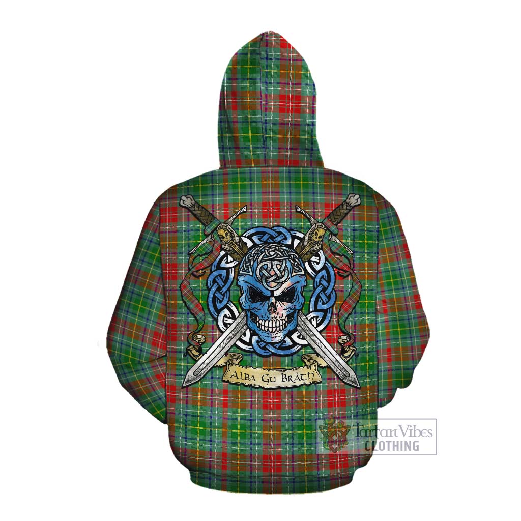 Muirhead Tartan Cotton Hoodie with Family Crest Celtic Skull Style Pullover Hoodie - Tartan Vibes Clothing