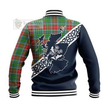 Muirhead Tartan Baseball Jacket Featuring Thistle and Scotland Map - Tartan Vibes Clothing