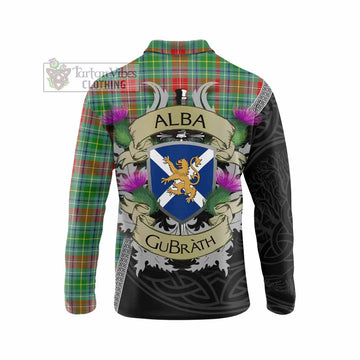 Muirhead Tartan Family Crest Long Sleeve Polo Shirt Lion Rampant Royal Thistle Shield Celtic Inspired - Tartan Vibes Clothing