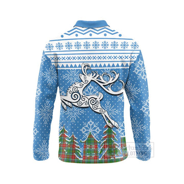 Muirhead Clan Christmas Long Sleeve Polo Shirt Celtic Reindeer Style - Tartan Vibes Clothing