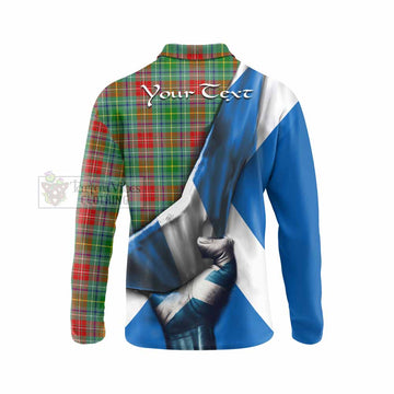 Muirhead Tartan Long Sleeve Polo Shirt with Family Crest Scotland Patriotic Style - Tartan Vibes Clothing