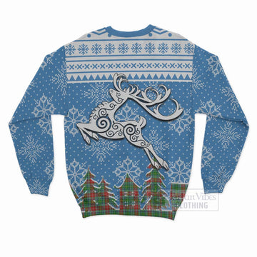 Muirhead Clan Christmas Sweatshirt Celtic Reindeer Style - Tartan Vibes Clothing