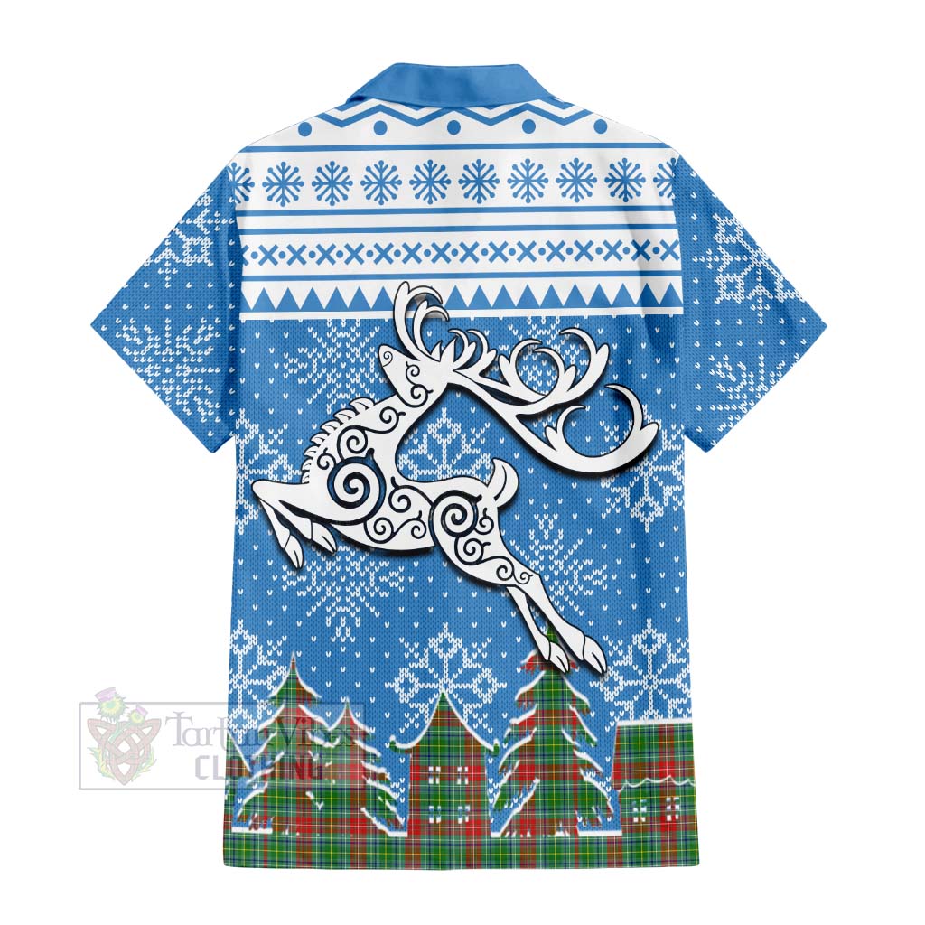 Muirhead Clan Christmas Hawaiian Shirt Celtic Reindeer Style - Tartan Vibes Clothing