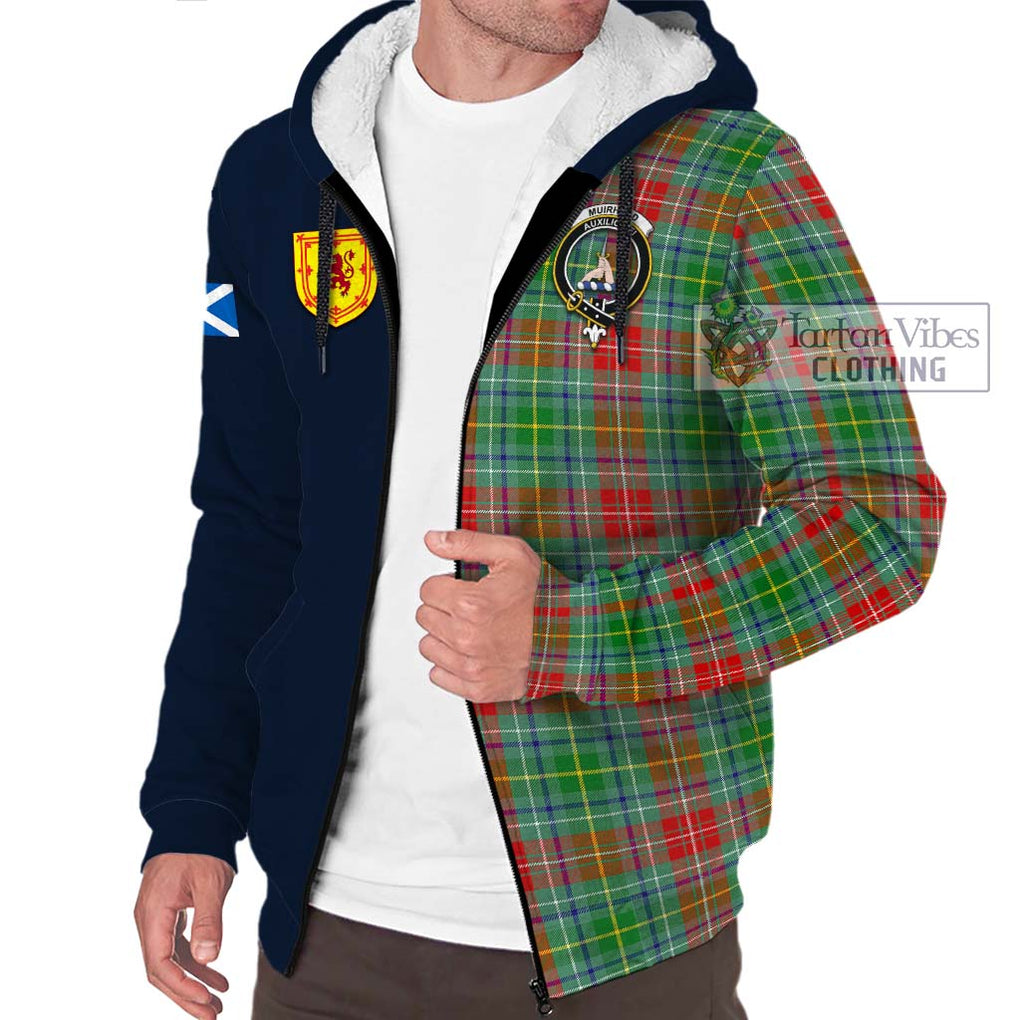 Muirhead Tartan Sherpa Hoodie Alba with Scottish Lion Royal Arm Half Style - Tartan Vibes Clothing