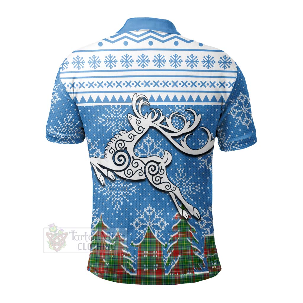 Muirhead Clan Christmas Polo Shirt Celtic Reindeer Style - Tartan Vibes Clothing