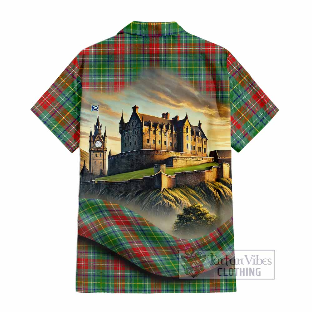 Muirhead Tartan Family Crest Hawaiian Shirt with Scottish Ancient Castle Style - Tartan Vibes Clothing