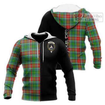 Muirhead Tartan Knitted Hoodie with Family Crest and Half Of Me Style Unisex Knitted Zip Hoodie - Tartan Vibes Clothing