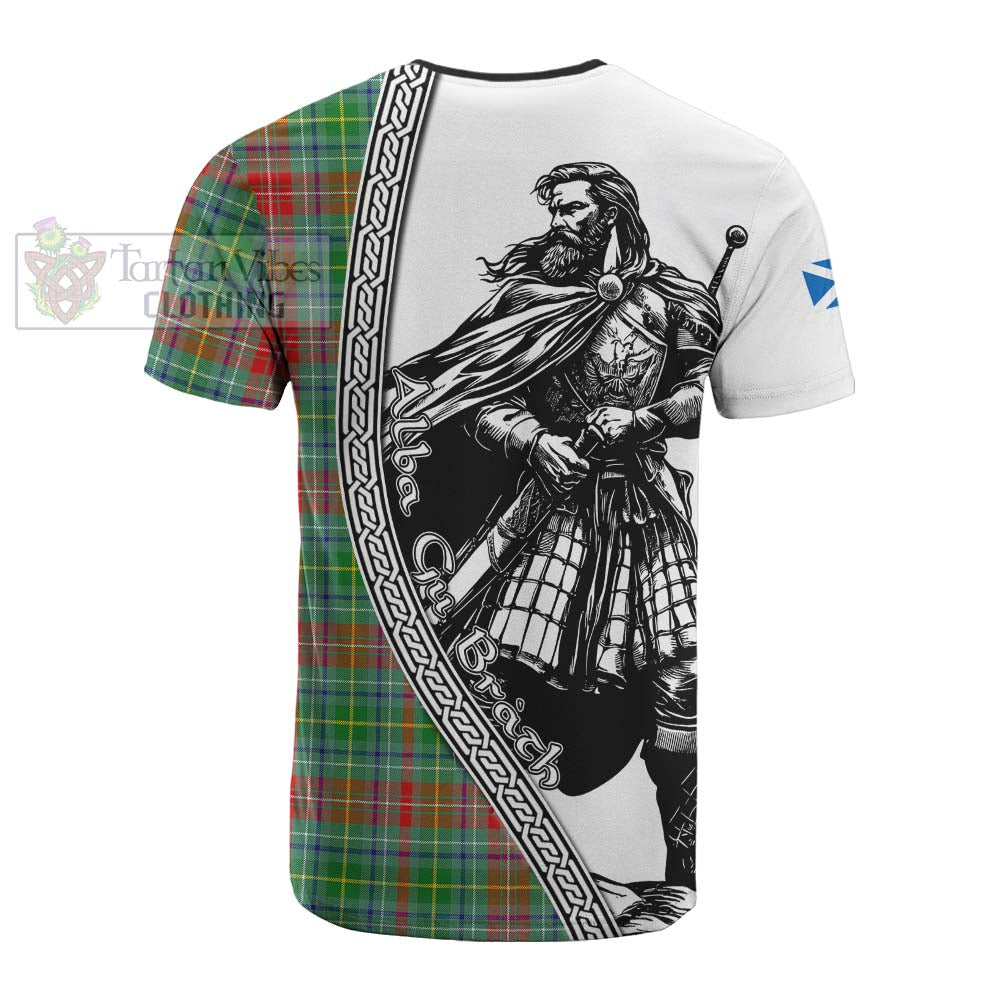 Muirhead Tartan Clan Crest Cotton T-shirt with Highlander Warrior Celtic Style - Tartan Vibes Clothing
