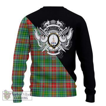 Muirhead Tartan Ugly Sweater with Family Crest and Military Logo Style - Tartan Vibes Clothing