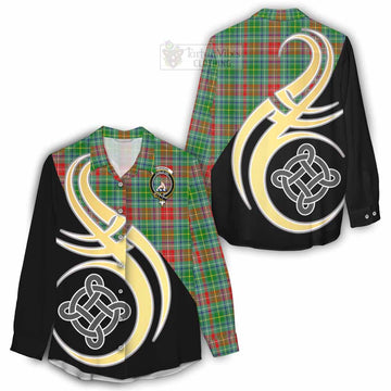Muirhead Tartan Women's Casual Shirt with Family Crest and Celtic Symbol Style - Tartan Vibes Clothing
