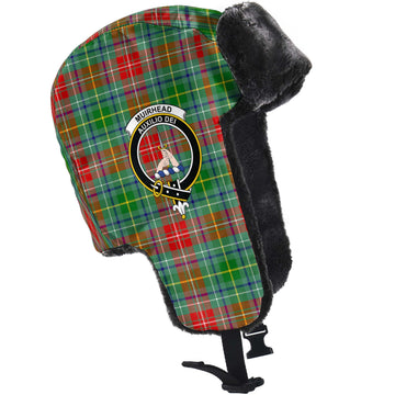Muirhead Tartan Winter Trapper Hat with Family Crest - Tartan Vibes Clothing