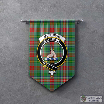 Muirhead Tartan Gonfalon, Tartan Banner with Family Crest - Tartan Vibes Clothing