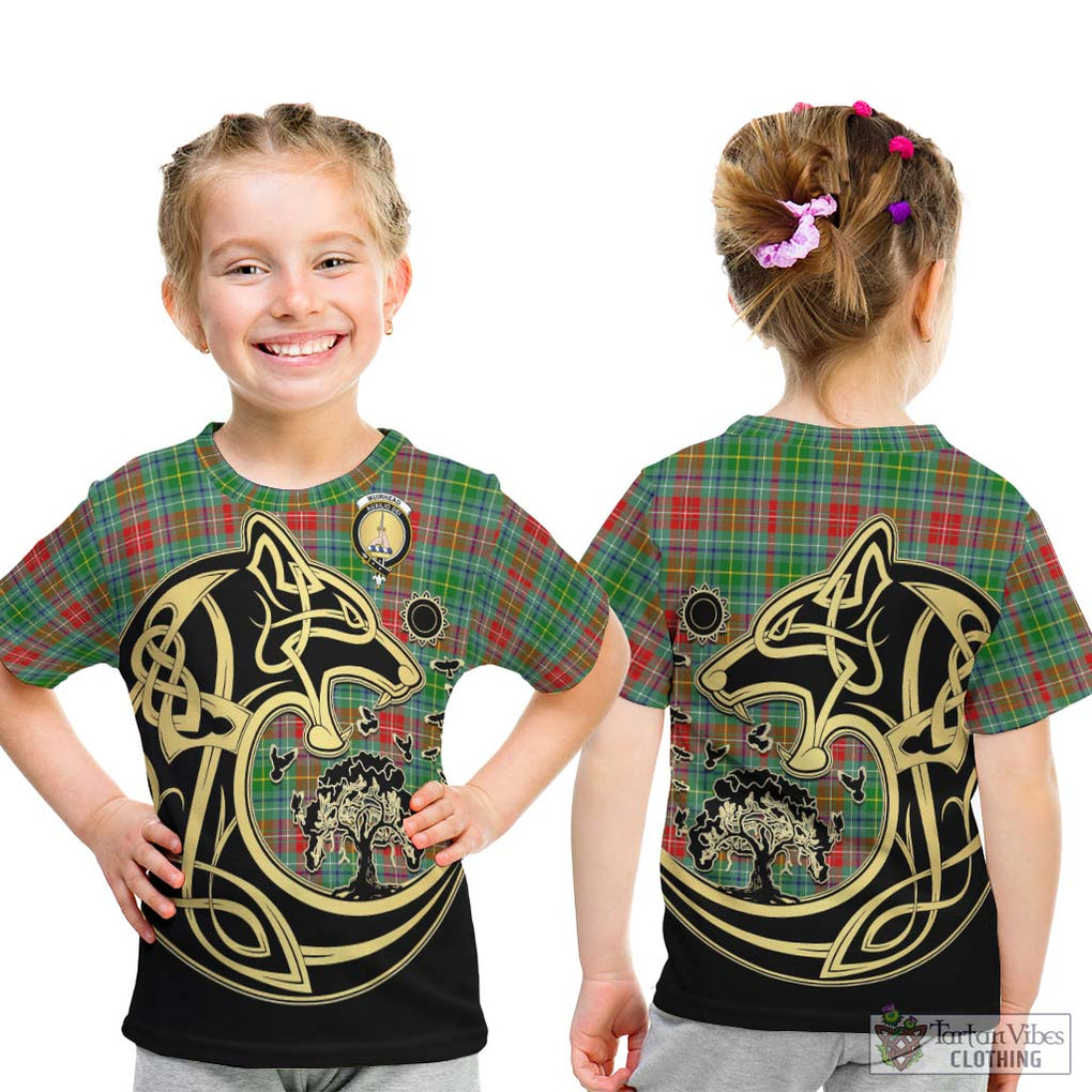 Muirhead Tartan Kid T-Shirt with Family Crest Celtic Wolf Style - Tartan Vibes Clothing
