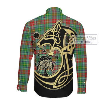 Muirhead Tartan Long Sleeve Button Shirt with Family Crest Celtic Wolf Style Men's Shirt - Tartan Vibes Clothing