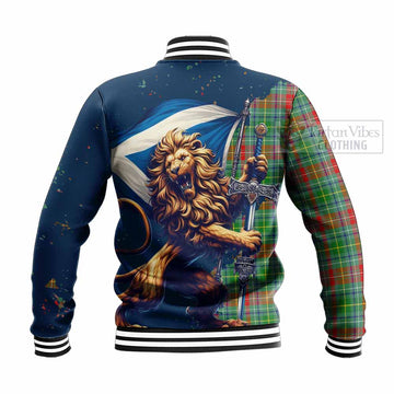 Muirhead Tartan Family Crest Baseball Jacket with Scottish Majestic Lion - Tartan Vibes Clothing