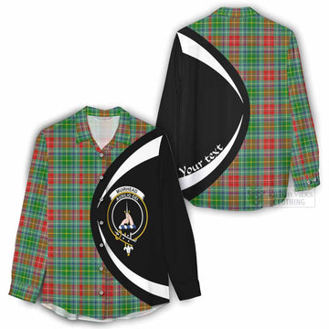 Muirhead Tartan Women's Casual Shirt with Family Crest Circle Style - Tartan Vibes Clothing