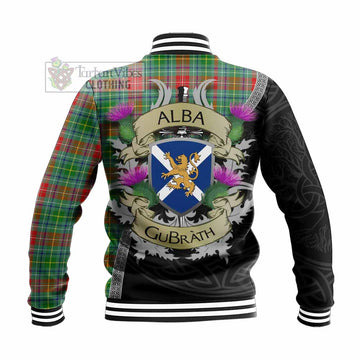 Muirhead Tartan Family Crest Baseball Jacket Lion Rampant Royal Thistle Shield Celtic Inspired - Tartan Vibes Clothing