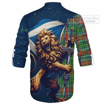 Muirhead Tartan Family Crest Ghillie Kilt Shirt with Scottish Majestic Lion - Tartan Vibes Clothing